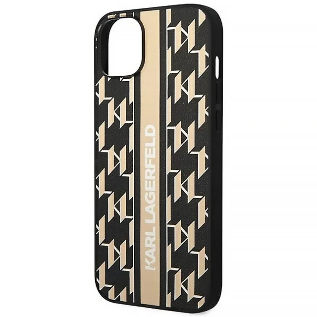Чохол Karl Lagerfeld Monogram Stripe для iPhone 14 Plus Brown (KLHCP14MPGKLSKW)