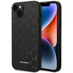 Чехол Karl Lagerfeld Saffiano Mono Metal Logo для iPhone 14 Plus Black (KLHCP14MSAKLHPK)