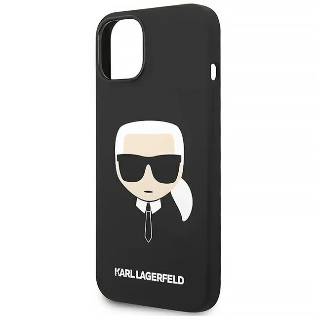 Чохол Karl Lagerfeld Silicone Karl's Head для iPhone 14 Plus Black (KLHCP14MSLKHBK)