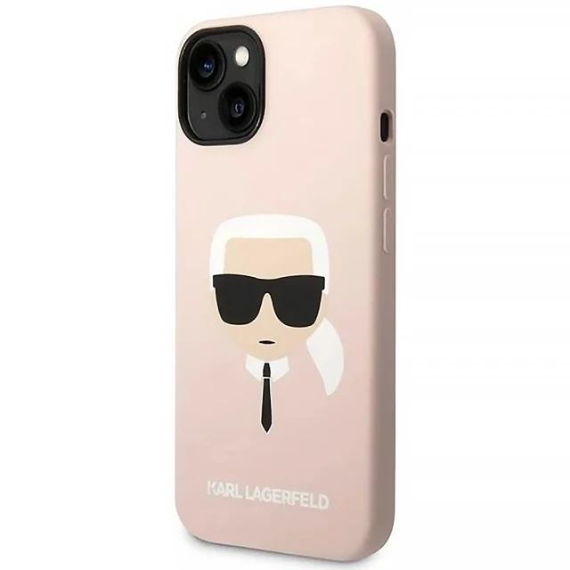 Чохол Karl Lagerfeld Silicone Karl's Head для iPhone 14 Plus Pink (KLHCP14MSLKHLP)