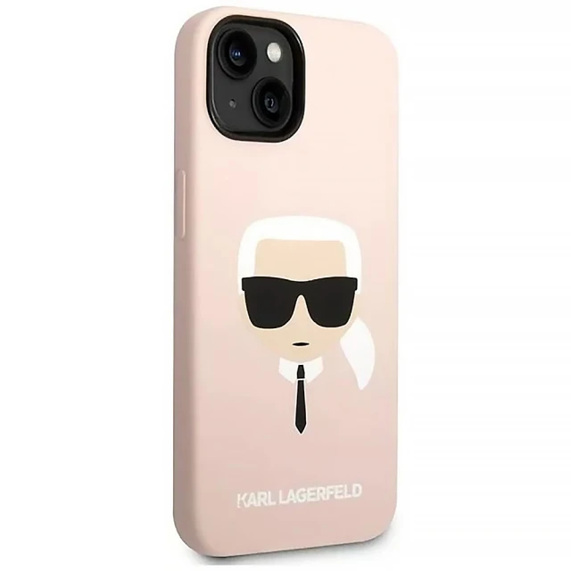 Чохол Karl Lagerfeld Silicone Karl's Head для iPhone 14 Plus Pink (KLHCP14MSLKHLP)
