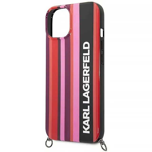 Чохол Karl Lagerfeld Color Stripes Strap для iPhone 14 Plus Pink (KLHCP14MSTSTP)