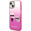 Чехол Karl Lagerfeld Gradient Iconik Karl & Choupette для iPhone 14 Plus Pink (KLHCP14MTGKCP)