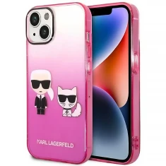 Чехол Karl Lagerfeld Gradient Iconik Karl & Choupette для iPhone 14 Plus Pink (KLHCP14MTGKCP)