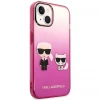 Чехол Karl Lagerfeld Gradient Iconik Karl & Choupette для iPhone 14 Plus Pink (KLHCP14MTGKCP)