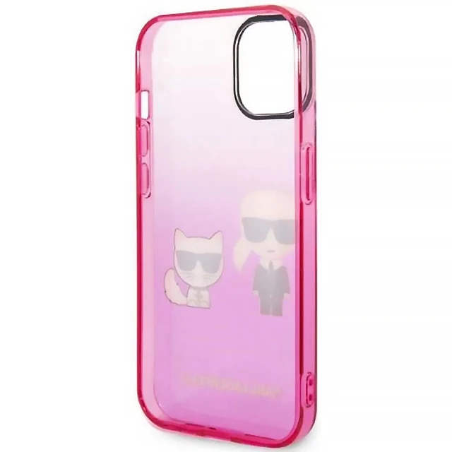 Чехол Karl Lagerfeld Gradient Iconik Karl & Choupette для iPhone 14 Plus Pink (KLHCP14MTGKCP)