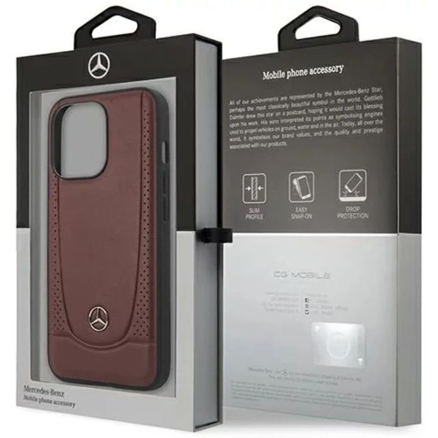 Чехол Mercedes для iPhone 14 Pro Leather Urban Red (MEHCP14LARMRE)