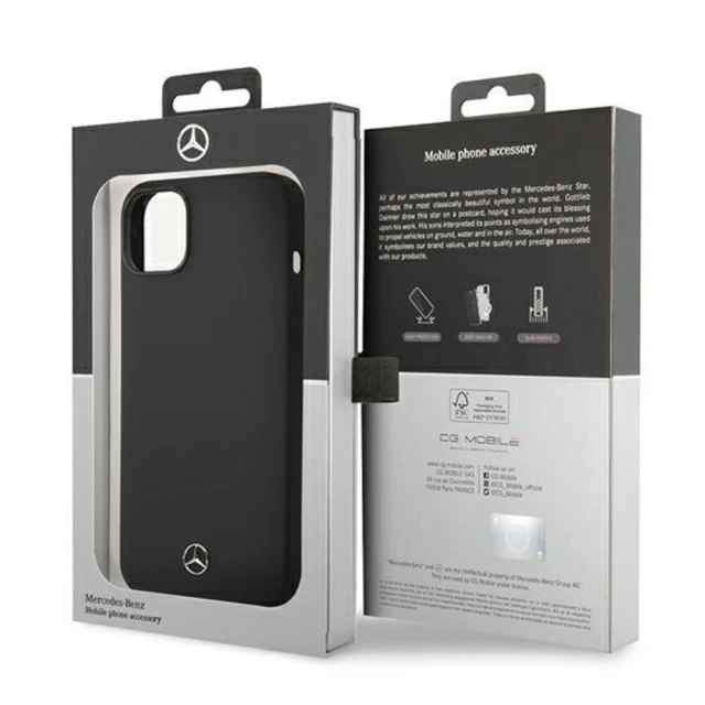Чохол Mercedes для iPhone 14 Plus Silicone Line Black (MEHCP14MSILBK)