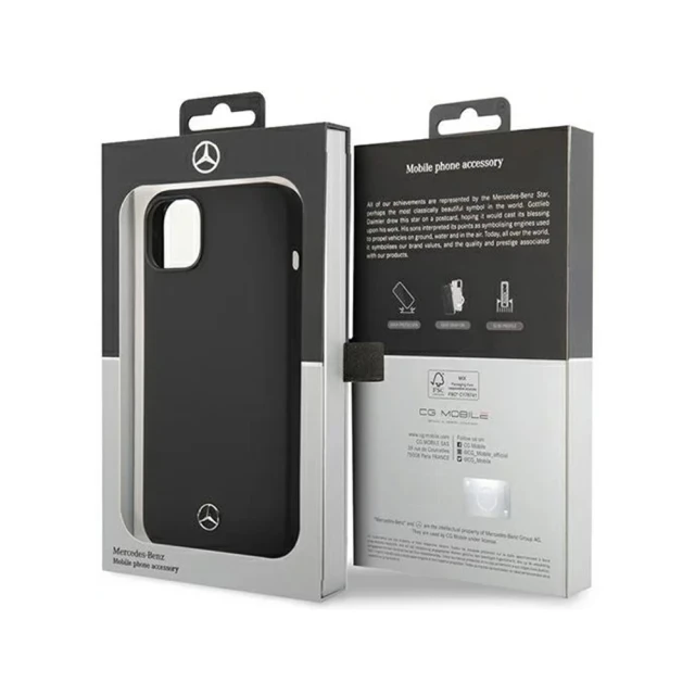 Чохол Mercedes для iPhone 14 | 13 Silicone Line Black (MEHCP14SSILBK)