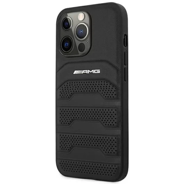 Чохол Mercedes для iPhone 14 Pro Leather Debossed Lines Black (AMHCP14LGSEBK)