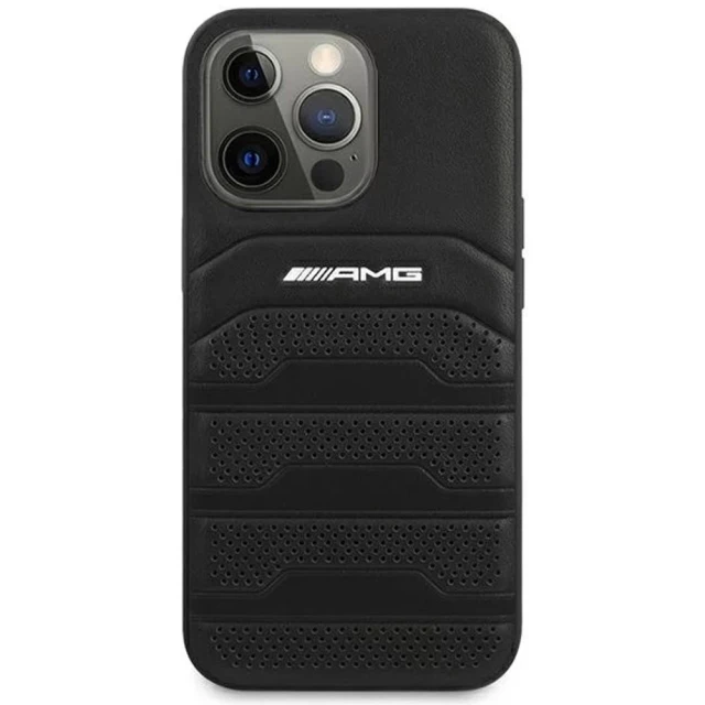 Чохол Mercedes для iPhone 14 Pro Leather Debossed Lines Black (AMHCP14LGSEBK)
