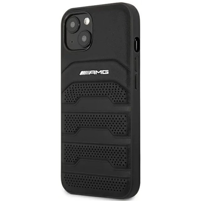 Чохол Mercedes для iPhone 14 Plus Leather Debossed Lines Black (AMHCP14MGSEBK)