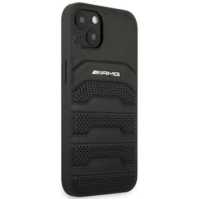 Чохол Mercedes для iPhone 14 Plus Leather Debossed Lines Black (AMHCP14MGSEBK)