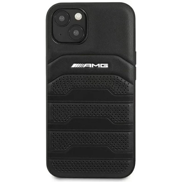 Чехол Mercedes для iPhone 14 | 13 Leather Debossed Lines Black (AMHCP14SGSEBK)