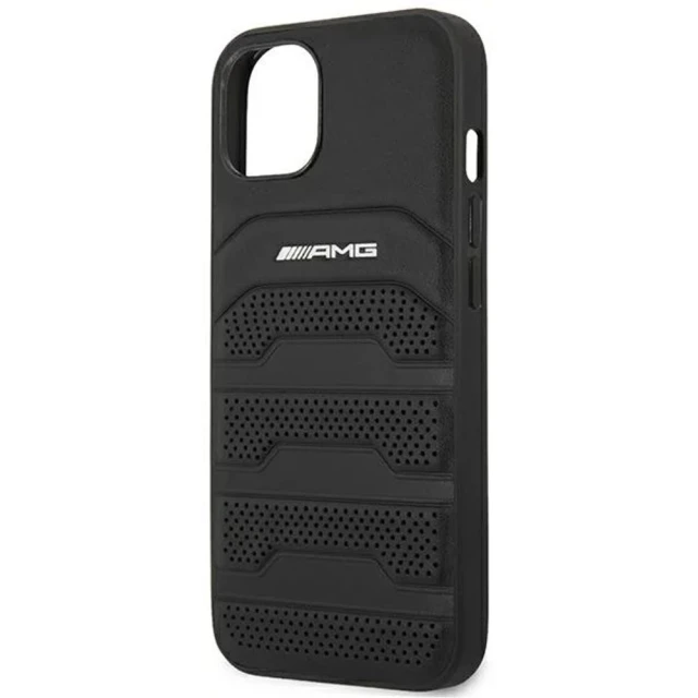 Чехол Mercedes для iPhone 14 | 13 Leather Debossed Lines Black (AMHCP14SGSEBK)
