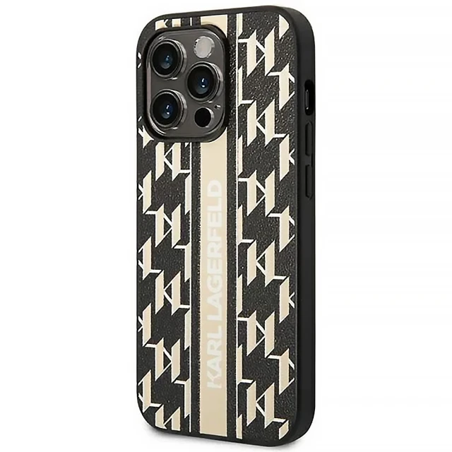 Чохол Karl Lagerfeld Monogram Stripe для iPhone 14 Pro Max Brown (KLHCP14XPGKLSKW)
