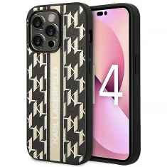 Чехол Karl Lagerfeld Monogram Stripe для iPhone 14 Pro Max Brown (KLHCP14XPGKLSKW)