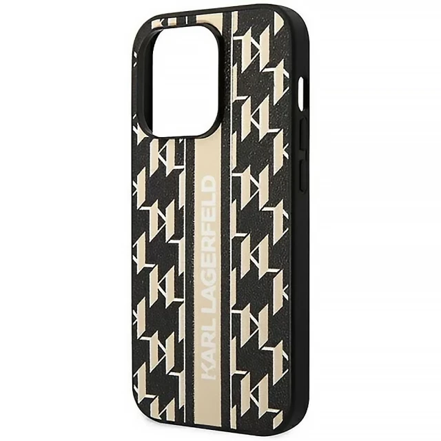 Чохол Karl Lagerfeld Monogram Stripe для iPhone 14 Pro Max Brown (KLHCP14XPGKLSKW)