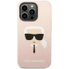 Чохол Karl Lagerfeld Silicone Karl's Head для iPhone 14 Pro Light Pink with MagSafe (KLHMP14LSLKHLP)