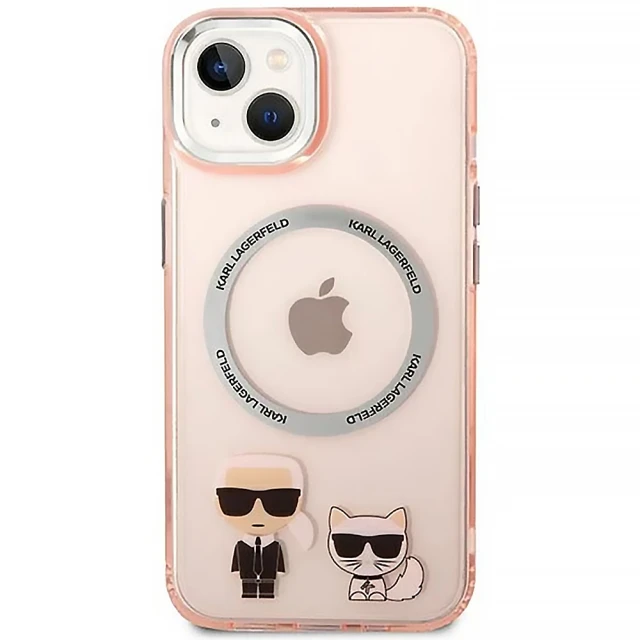 Чохол Karl Lagerfeld Karl & Choupette для iPhone 14 Plus Pink with MagSafe (KLHMP14MHKCP)