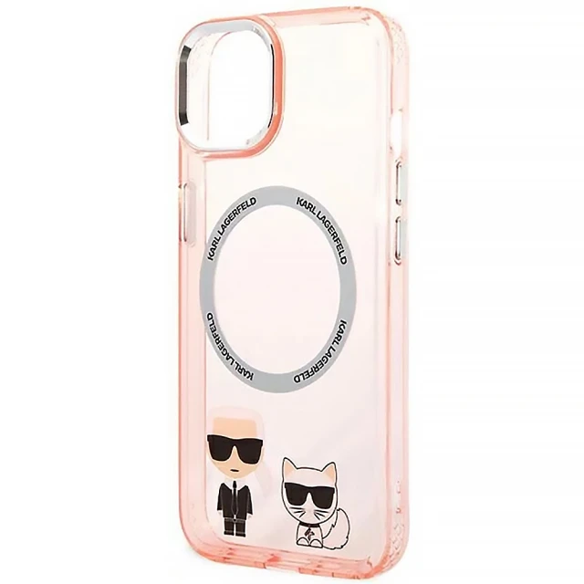 Чохол Karl Lagerfeld Karl & Choupette для iPhone 14 Plus Pink with MagSafe (KLHMP14MHKCP)