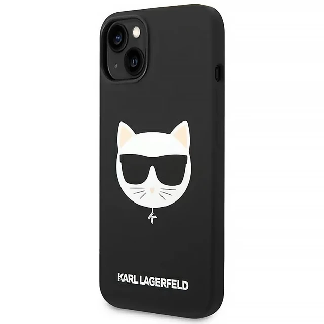 Чехол Karl Lagerfeld Silicone Choupette Head для iPhone 14 Plus Black with MagSafe (KLHMP14MSLCHBK)