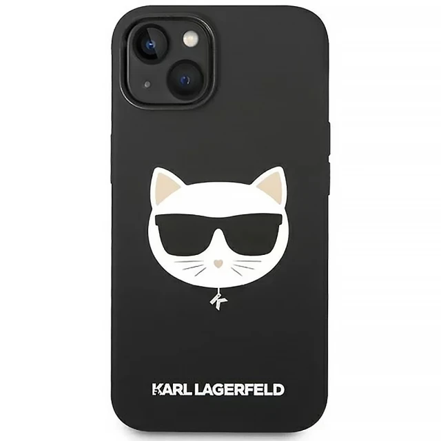 Чехол Karl Lagerfeld Silicone Choupette Head для iPhone 14 Plus Black with MagSafe (KLHMP14MSLCHBK)