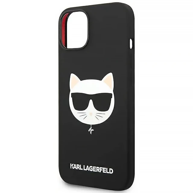 Чехол Karl Lagerfeld Silicone Choupette Head для iPhone 14 Plus Black with MagSafe (KLHMP14MSLCHBK)