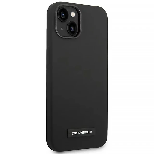 Чохол Karl Lagerfeld Silicone Plaque для iPhone 14 Plus Black with MagSafe (KLHMP14MSLMP1K)