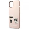Чохол Karl Lagerfeld Silicone Karl & Choupette для iPhone 14 Plus Light Pink with MagSafe (KLHMP14MSSKCI)