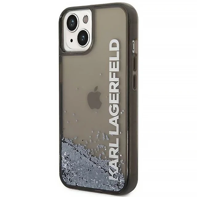 Чохол Karl Lagerfeld Liquid Glitter Elong для iPhone 14 | 13 Black (KLHCP14SLCKVK)