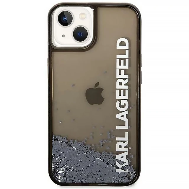 Чохол Karl Lagerfeld Liquid Glitter Elong для iPhone 14 | 13 Black (KLHCP14SLCKVK)