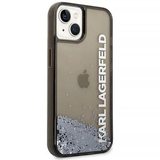 Чохол Karl Lagerfeld Liquid Glitter Elong для iPhone 14 | 13 Black (KLHCP14SLCKVK)