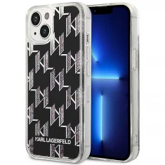 Чохол Karl Lagerfeld Liquid Glitter Monogram для iPhone 14 | 13 Black (KLHCP14SLMNMK)
