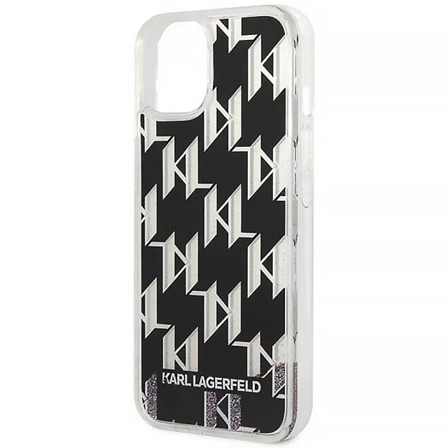 Чохол Karl Lagerfeld Liquid Glitter Monogram для iPhone 14 | 13 Black (KLHCP14SLMNMK)