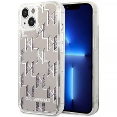 Чохол Karl Lagerfeld Liquid Glitter Monogram для iPhone 14 | 13 Silver (KLHCP14SLMNMS)