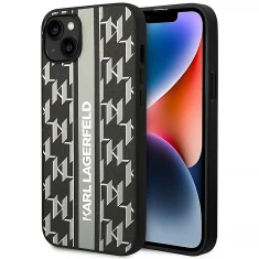 Чохол Karl Lagerfeld Monogram Stripe для iPhone 14 | 13 Gray (KLHCP14SPGKLSKG)