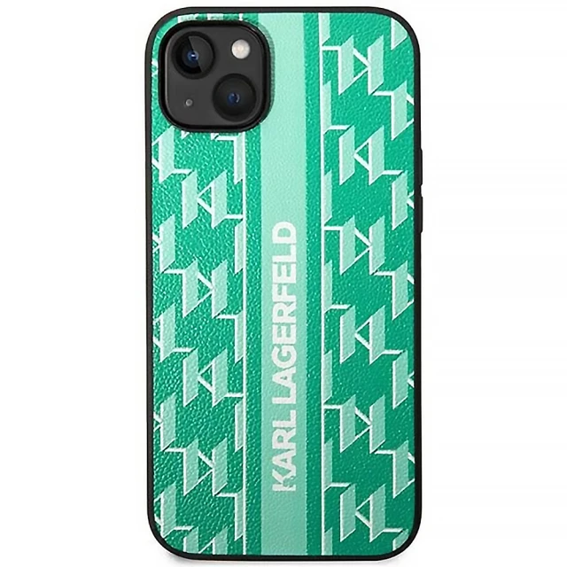 Чохол Karl Lagerfeld Monogram Stripe для iPhone 14 | 13 Green (KLHCP14SPGKLSKN)