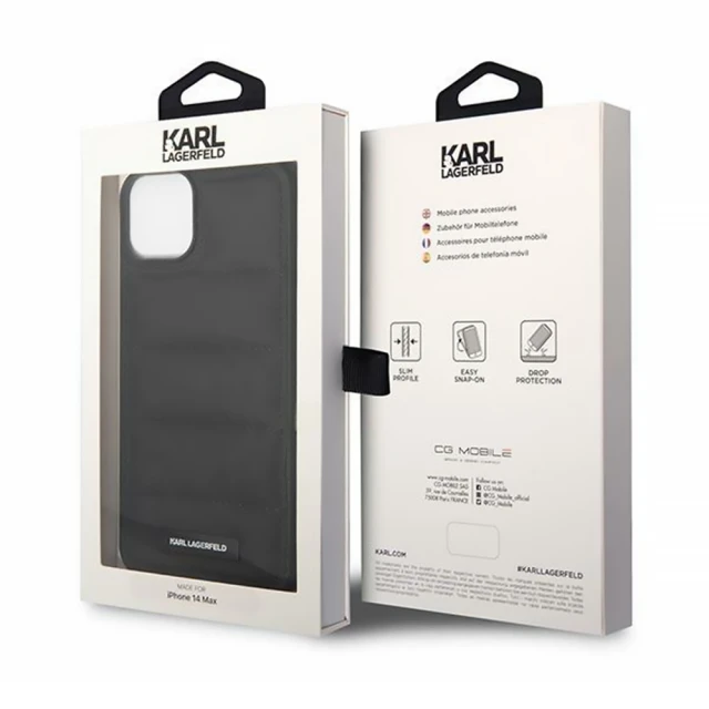 Чохол Karl Lagerfeld Puffy Elongated Logo для iPhone 14 | 13 Black (KLHCP14SPSQAK)