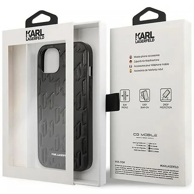 Чохол Karl Lagerfeld Monogram Plaque для iPhone 13 mini Black (KLHCP13SMNMP1K)