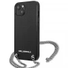 Чохол Karl Lagerfeld Leather Textured and Chain для iPhone 13 mini Black (KLHCP13SPMK)