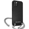 Чохол Karl Lagerfeld Leather Textured and Chain для iPhone 13 mini Black (KLHCP13SPMK)