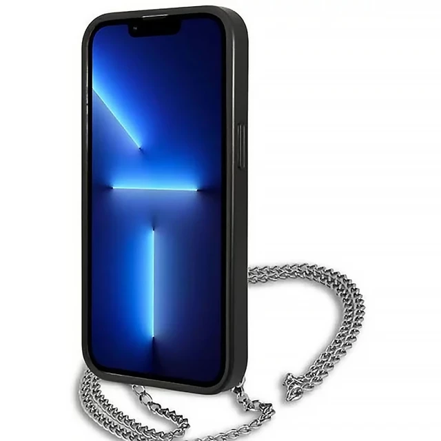 Чохол Karl Lagerfeld Leather Textured and Chain для iPhone 13 mini Black (KLHCP13SPMK)