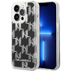 Чохол Karl Lagerfeld Liquid Glitter Monogram для iPhone 14 Pro Max Black (KLHCP14XLMNMK)
