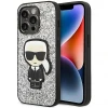 Чохол Karl Lagerfeld Glitter Flakes Iconik для iPhone 14 Pro Silver (KLHCP14LGFKPG)