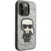 Чохол Karl Lagerfeld Glitter Flakes Iconik для iPhone 14 Pro Silver (KLHCP14LGFKPG)