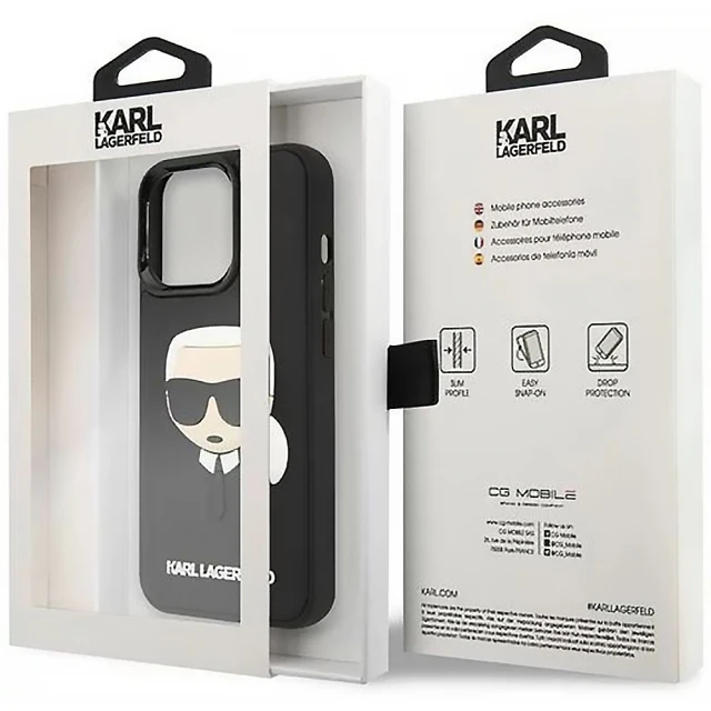 Чохол Karl Lagerfeld 3D Rubber Karl's Head для iPhone 14 Pro Black (KLHCP14LKH3DBK)