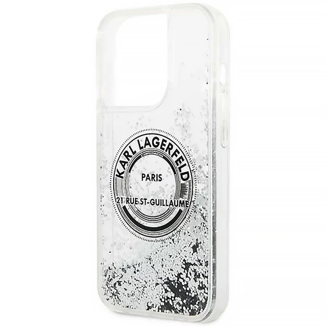 Чохол Karl Lagerfeld Liquid Glitter RSG для iPhone 14 Pro Silver (KLHCP14LLCRSGRS)