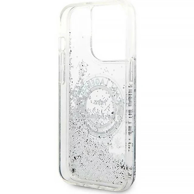 Чохол Karl Lagerfeld Liquid Glitter RSG для iPhone 14 Pro Silver (KLHCP14LLCRSGRS)