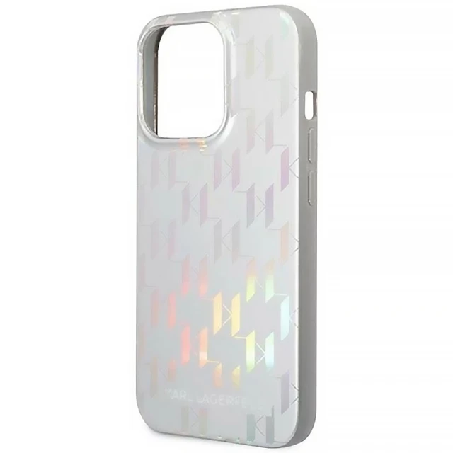 Чехол Karl Lagerfeld Monogram Iridescent для iPhone 14 Pro Silver (KLHCP14LLGMMSV3)